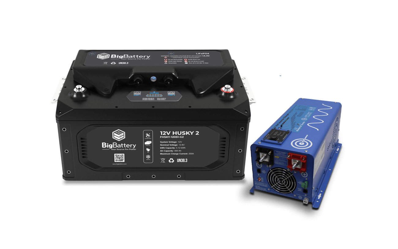 BigBattery 12V 1X HUSKY 2 Inverter Kit + AIMS Inverter Charger