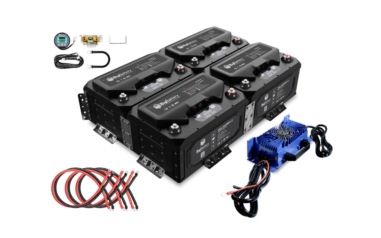 BigBattery 24V 4X HUSKY 2 INV Lithium Battery CHARGER KIT