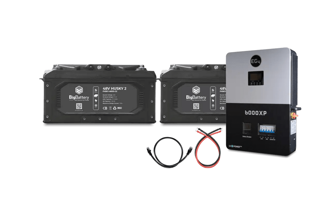 BigBattery 48V 2X HUSKY 2 Lithium Battery KIT – EG4 6K Off-Grid Inverter