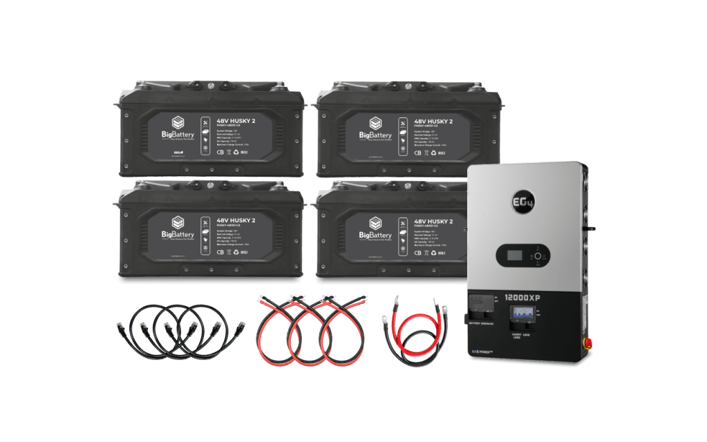 BigBattery 48V 4X HUSKY 2 Lithium Battery KIT – EG4 12K Off-Grid Inverter