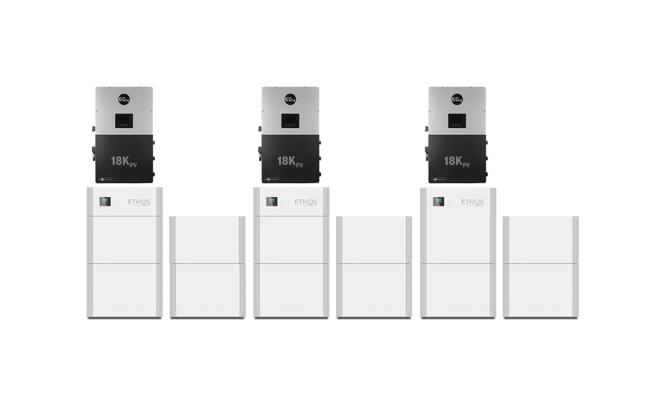 BigBattery ETHOS 61.4kWh + 3x EG4 18kPV Hybrid Inverter (ESS) | Grid-Tied Home Solar System
