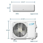 Air-Con Blue Hyper Series 18,000 BTU 21 SEER Hyper Heat Mini Split Air Conditioner | Includes Lineset &amp; Wiring | Inverter Technology | Wi-Fi Ready | Cold Climate Certified
