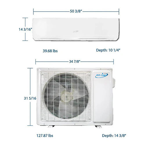 Air-Con Eclipse Series 30,000 BTU 18.9 SEER Ductless Mini Split Air Conditioner | Includes Lineset &amp; Wiring | Inverter Technology | Wi-Fi Ready