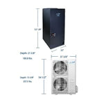 Air-Con SD Premium 60,000 BTU 17.5 SEER Ducted Central Air Conditioner | 5 Ton Pre-Charged Heat Pump | Inverter Technology | Side-Discharge Design