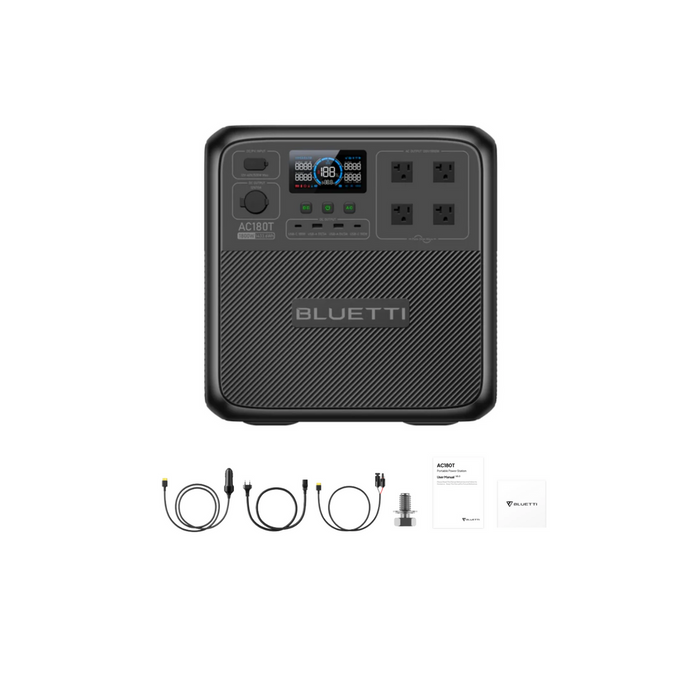 Bluetti AC180T Portable Power Station | 1433Wh | 2700W | 500W Solar Input