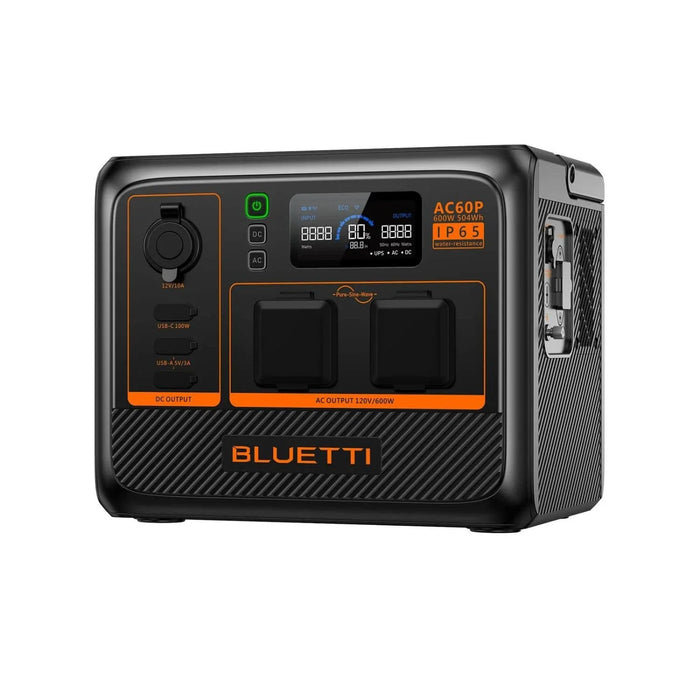 Bluetti AC60P Portable Power Station | 504Wh | 1200W | 200W Solar Input