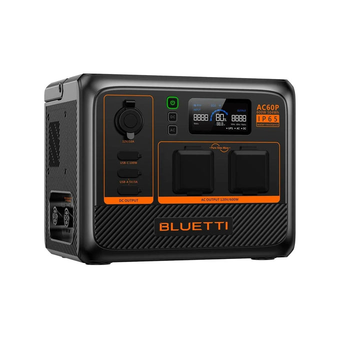 Bluetti AC60P Portable Power Station | 504Wh | 1200W | 200W Solar Input