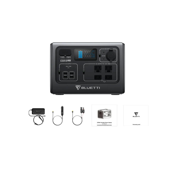 Bluetti EB55 Portable Power Station | 537Wh | 1400W | 200W Solar Input