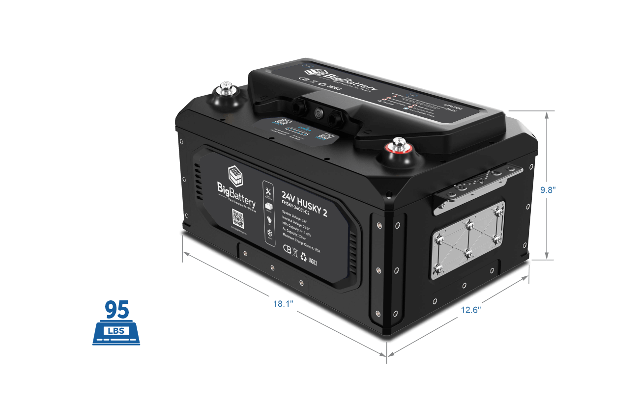 BigBattery 24V HUSKY 2 INV Lithium Battery