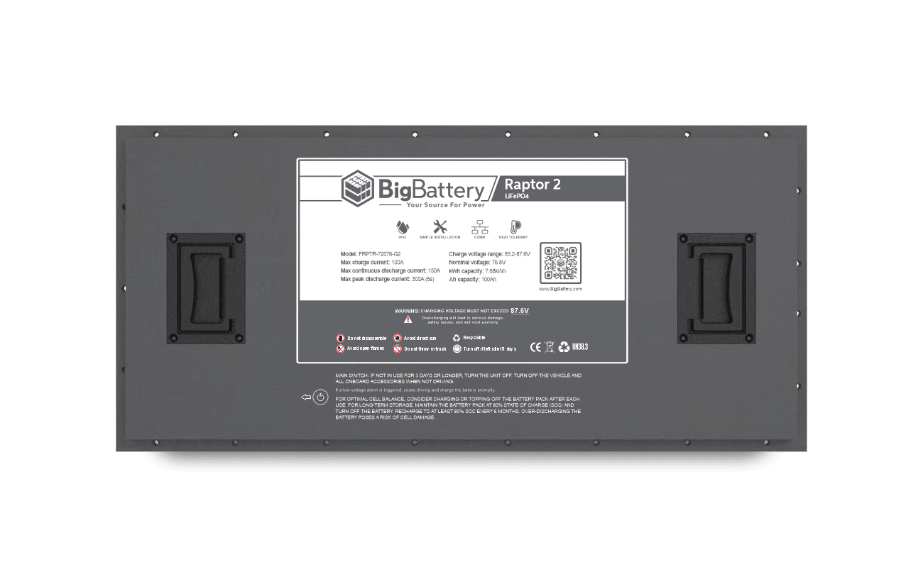 BigBattery 72V RAPTOR 2 Lithium Battery 7.68 kWh | LiFePO4 |