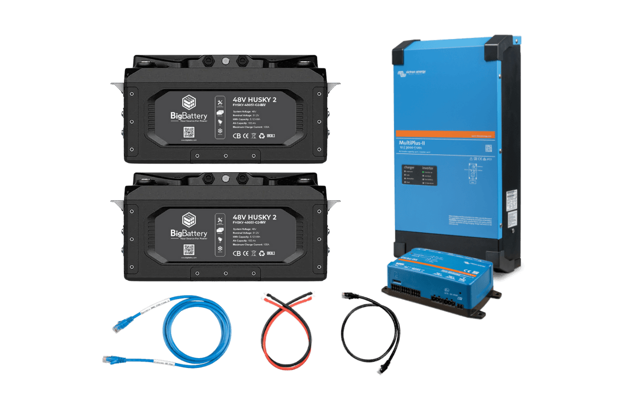 BigBattery 48V 2X HUSKY 2 Kit + Victron MultiPluss-II 5000W Inverter Charger