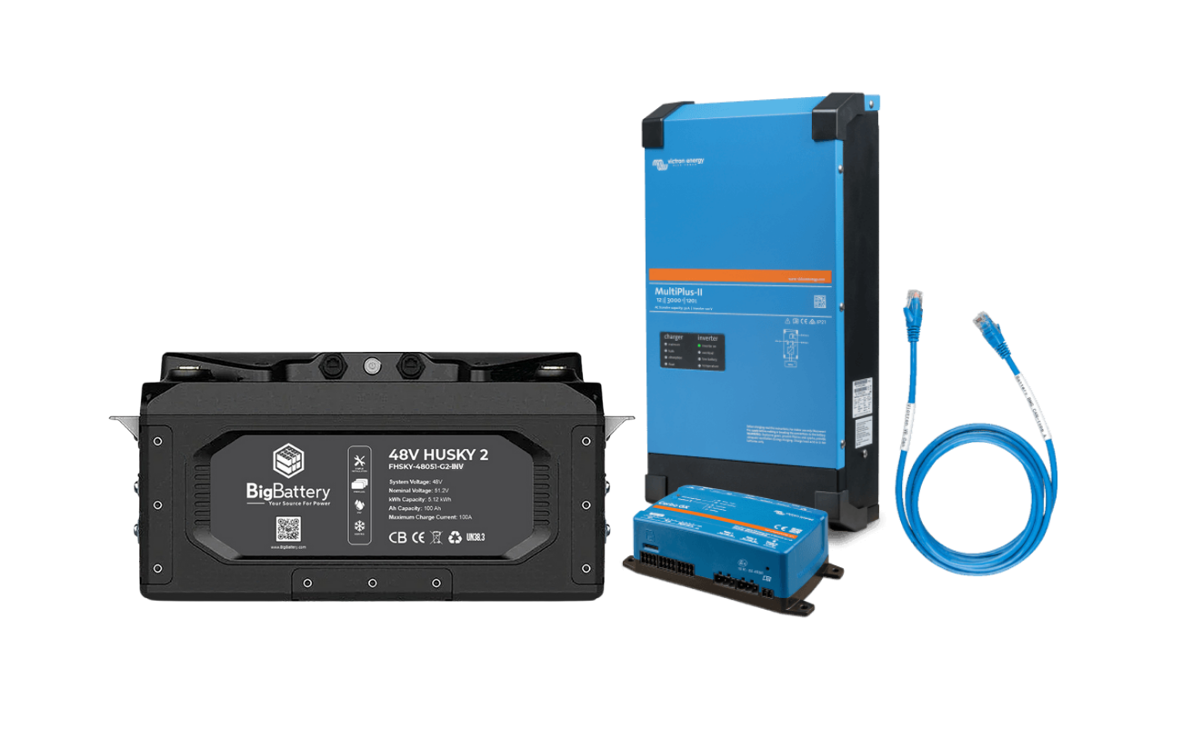 BigBattery 48V HUSKY 2 Kit + Victron MultiPluss-II 3000W Inverter Charger