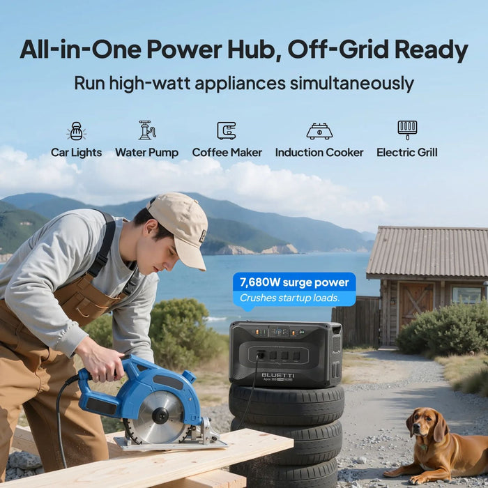 Bluetti Apex 300 Portable Power Station | 2764.8Wh | 3840W | 2400W Solar Input