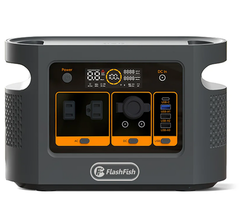 FlashFish QE01D UPS Portable Power Station - 600W 448Wh Sine Wave Inverter
