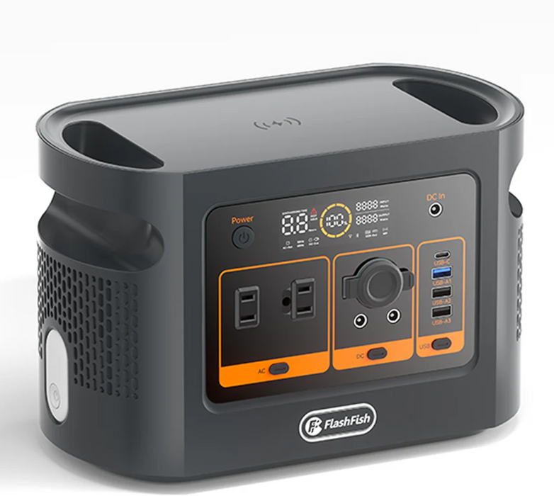 FlashFish QE01D UPS Portable Power Station - 600W 448Wh Sine Wave Inverter