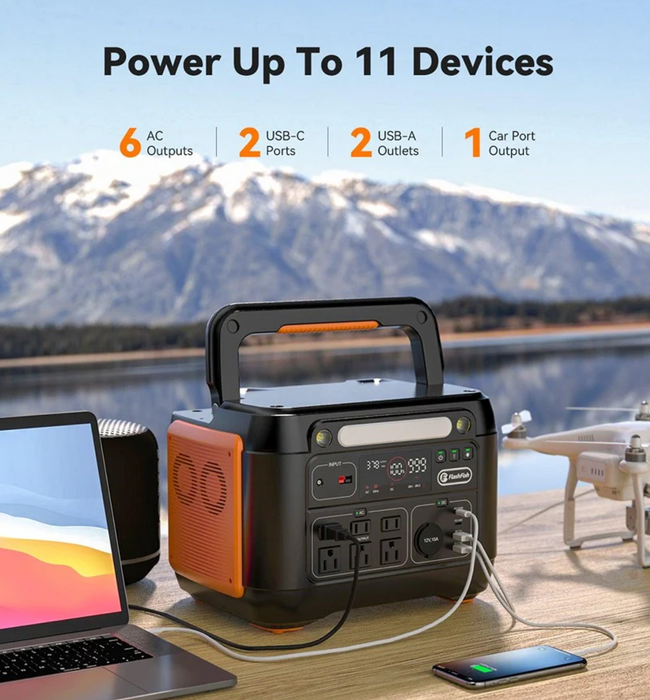 FlashFish A1001 UPS Power Station - 1000W 1002Wh Pure Sine Wave Inverter
