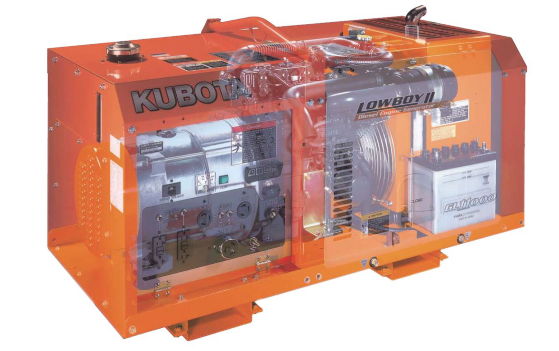 Kubota Lowboy II GL7000 Generator - 7 kW Standby, 6.5 kW Prime, Single-Phase, 120-240 Volt, Liquid-Cooled, Enclosed