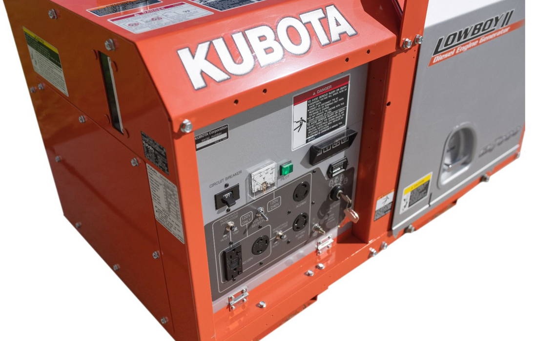 Kubota Lowboy II GL7000 Generator - 7 kW Standby, 6.5 kW Prime, Single-Phase, 120-240 Volt, Liquid-Cooled, Enclosed