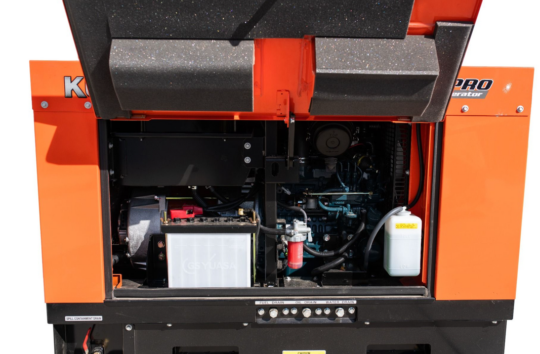 Kubota Lowboy Pro Diesel Generator - 14 kW Standby, 12 kW Prime, Single-Phase, 120-240 Volt, Liquid-Cooled, Enclosed, Receptacles and Terminal Lugs, Single Side Service