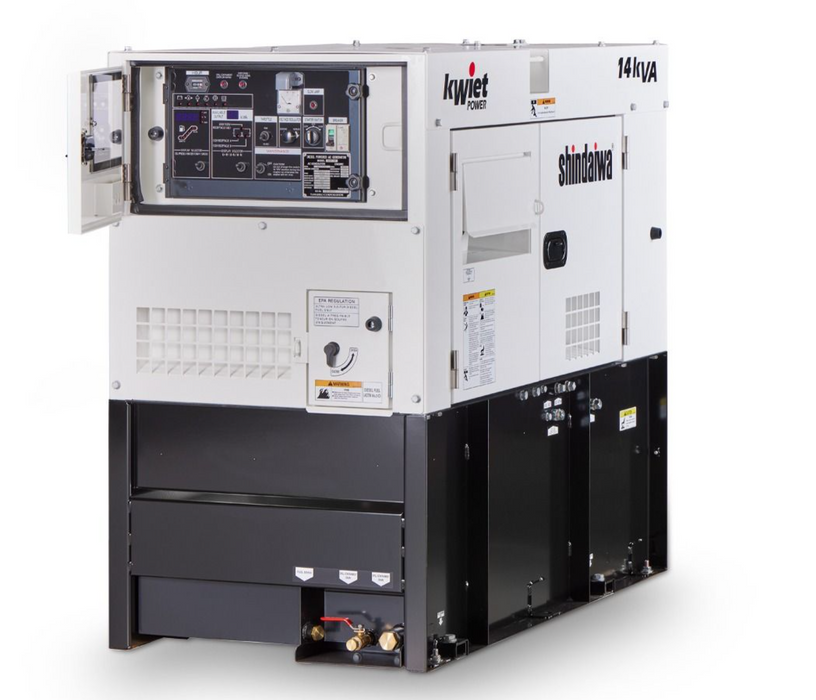 Kubota Powered Diesel Generator - DGK14F, 14.7 kW Standby, 14 kW Prime, Single-Phase, 120-240 Volt, Liquid Cooled, 1800 RPM, 58-60 dBA
