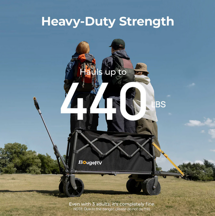 BougeRV Electric Foldable Utility Camping Wagon with Power Bank