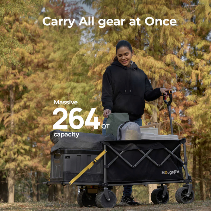 BougeRV Electric Foldable Utility Camping Wagon with Power Bank