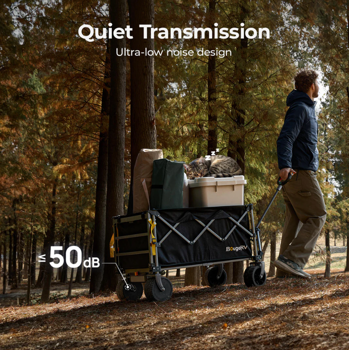 BougeRV Electric Foldable Utility Camping Wagon with Power Bank