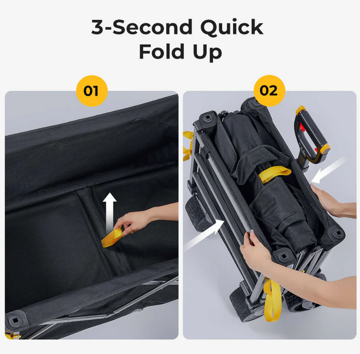 BougeRV Electric Foldable Utility Camping Wagon with Power Bank
