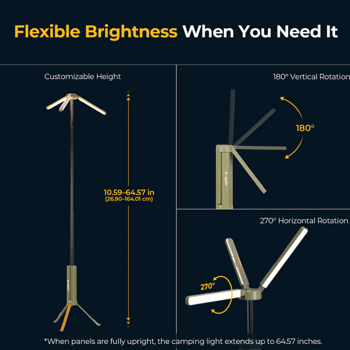 BougeRV New Outdoor Portable Telescopic Camping Lantern