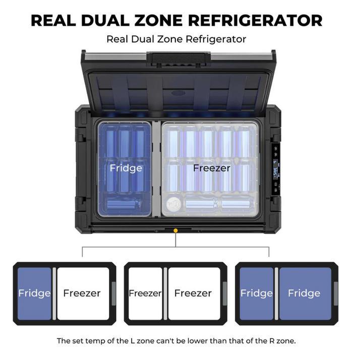 BougeRV Rocky 55QT Dual Zone 12V Portable Fridge