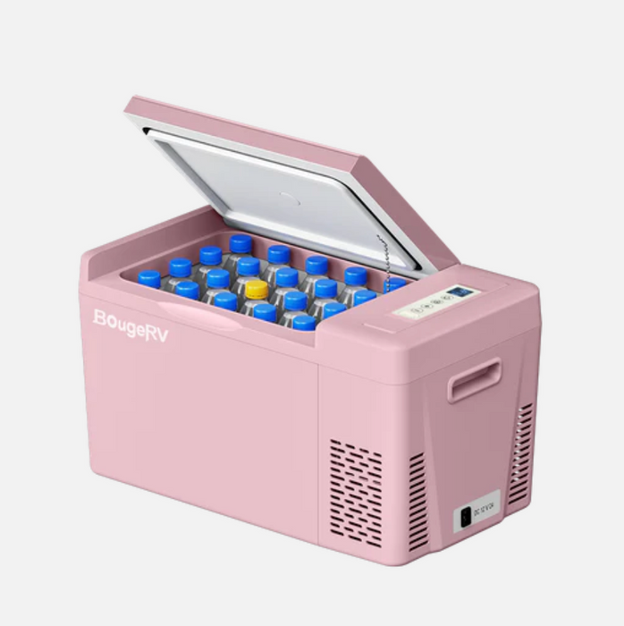 BougeRV 12V 23 Quart Colorful Pink Portable Fridge