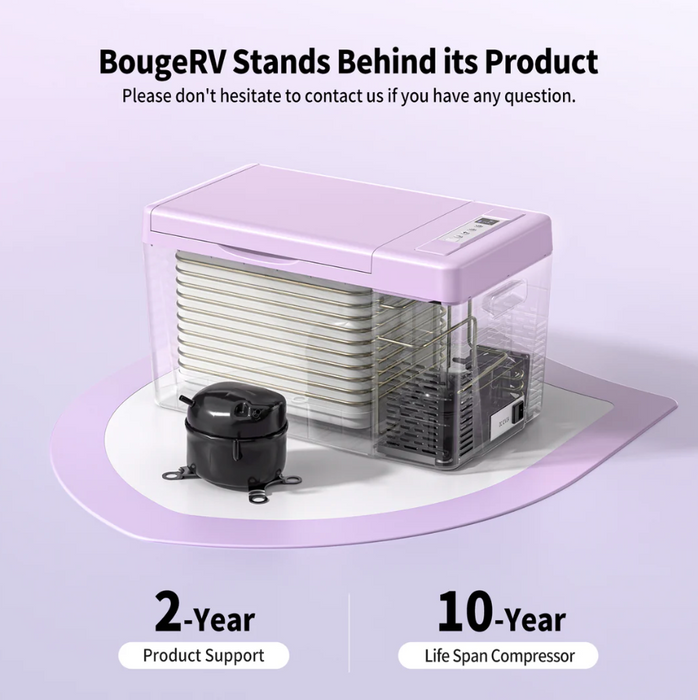 BougeRV 12V 23 Quart Colorful Purple Portable Fridge