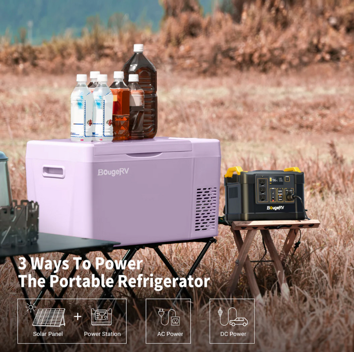 BougeRV 12V 23 Quart Colorful Purple Portable Fridge