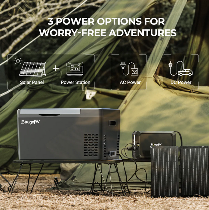 BougeRV 12V 23 Quart Black Portable Fridge