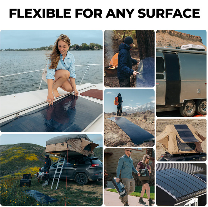 BougeRV Yuma 200W CIGS Thin-film Flexible Solar Panel with Tape