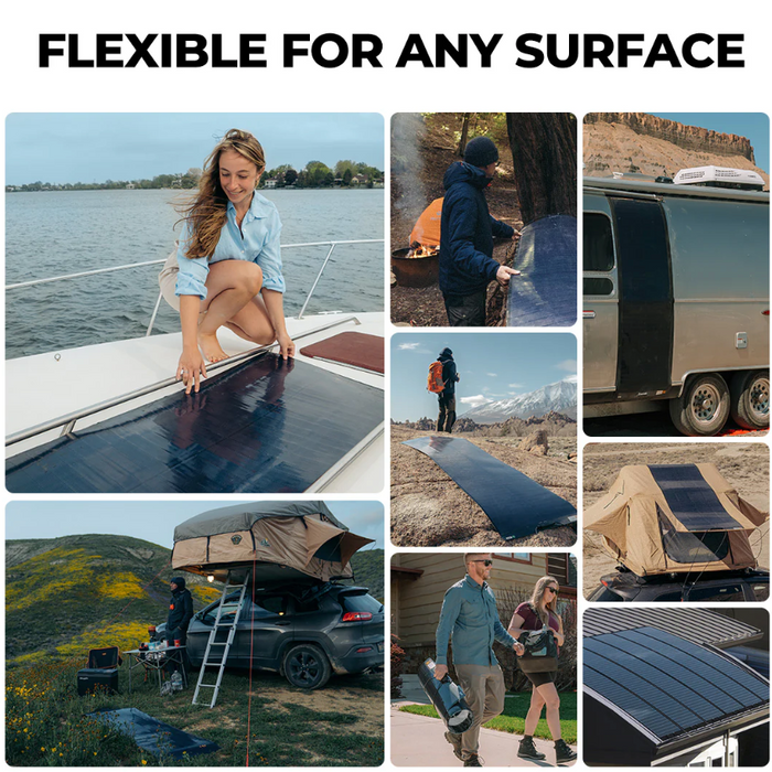 BougeRV Yuma 100W CIGS Thin-film Flexible Solar Panel with Pre-Punched Holes (Compact Version)