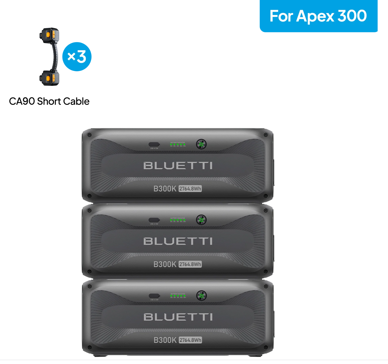 BLUETTI 3x B300K Expansion Batteries for Apex 300 - 8,294.4Wh