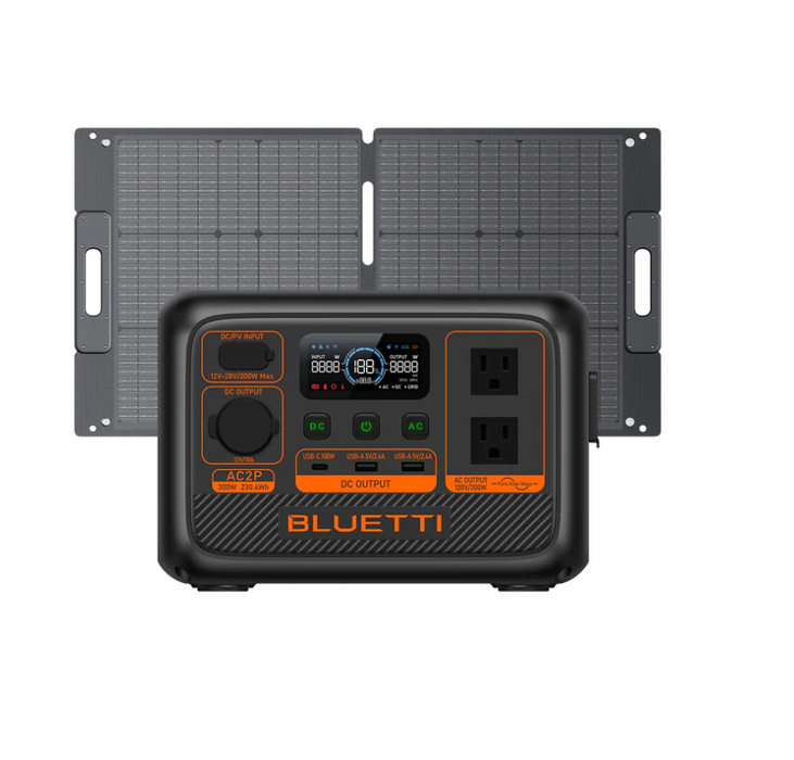 BLUETTI AC2P Portable Power Station + SP100L Solar Generator Kit