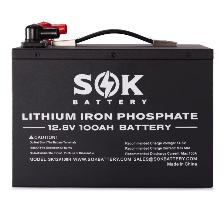 SOK Battery SK12V100H 12V 100Ah LiFePO4 Lithium Battery – Built-In Heater & Bluetooth