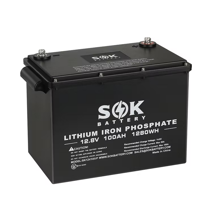 SOK Battery SK12V100P 12V 100Ah LiFePO4 Lithium Battery – Marine Grade