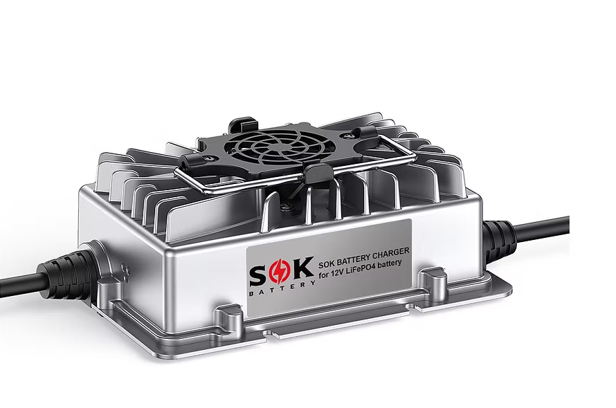 SOK Battery SK12V20A 12V LiFePO4 Battery Charger – Smart Charging for 12V Lithium Batteries