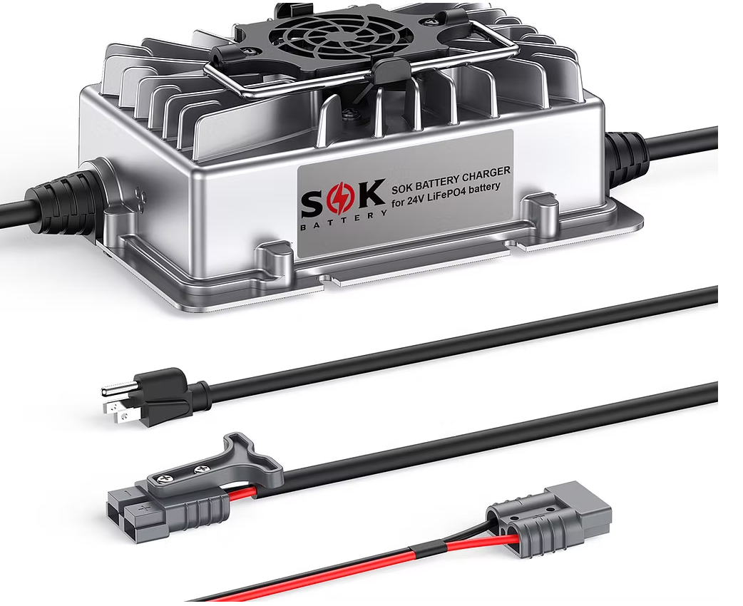SOK Battery SK24V10A 24V LiFePO4 Battery Charger – Smart Charging for 24V Lithium Batteries