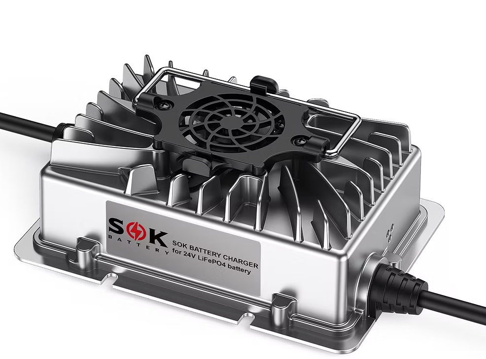 SOK Battery SK24V10A 24V LiFePO4 Battery Charger – Smart Charging for 24V Lithium Batteries