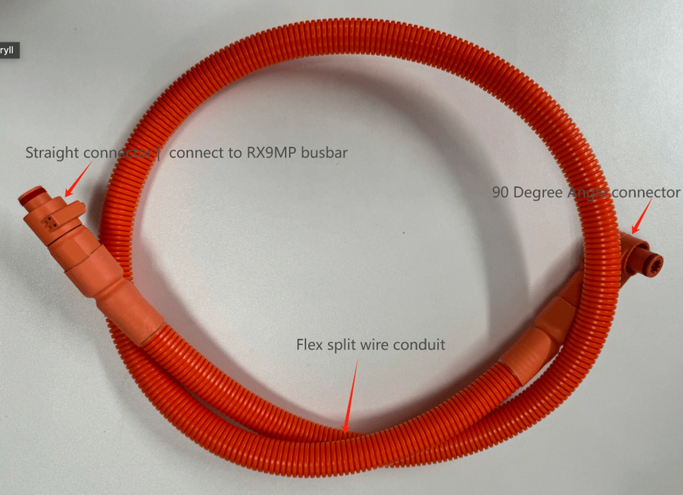 RUiXU 140cm 1/0 AWG Battery Cable for RX9MP Busbar | Orange + Black Pair