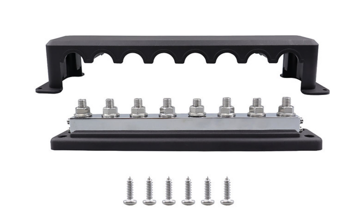 RUiXU Busbar | 8 Terminal Posts (3/8”) & 14mm Nuts | Compatible with OP140 & OP200