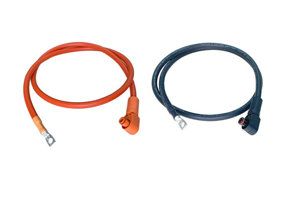 RUiXU 140cm 1/0 AWG Battery Cable for 600A Busbar | Orange + Black Pair
