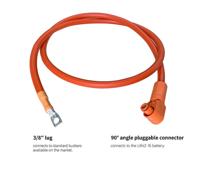 RUiXU 140cm 1/0 AWG Battery Cable for 600A Busbar | Orange + Black Pair