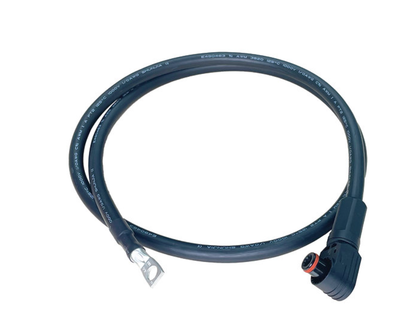 RUiXU 140cm 1/0 AWG Battery Cable for 600A Busbar | Orange + Black Pair