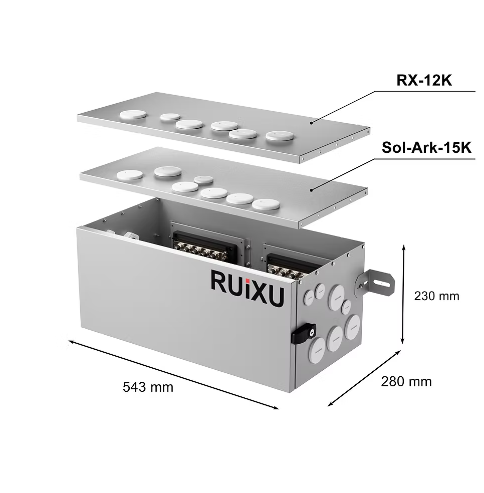 RUiXU Conduit Box for Lithi2-16 Battery | Fits RX-12K Inverter Systems