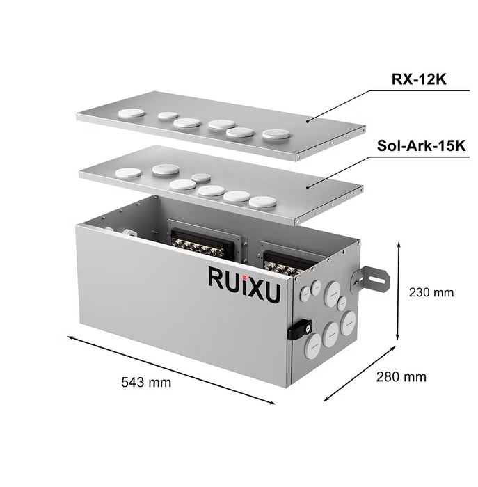 RUiXU Conduit Box for Lithi2-16 Battery | Fits Solark 15K Inverter Systems